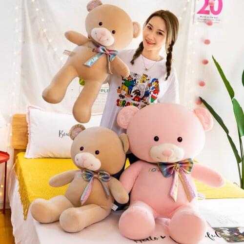 Teddy Bear With Bow Cartoon Soft Stuffed Kawaii Animals Plush Toys For Kid Children Friends Girl Christmas Birthday Gift 2021