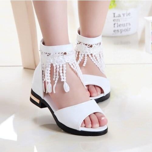 Girls casual sandals children Sandals Floral Sole Kids Princess beach Sandals Shoes leather sandales