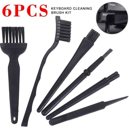 Professional Computer Keyboard Cleaner Brush Durable Household Cleaning Tools Black Dust Cleaning Kit Tweezers Set