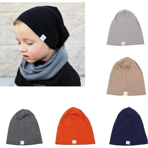 2020 Spring Children Hat Solid Color Caps for Boys Cotton Warm Children Cap Baby Boys Hats Kids Costume Accessories