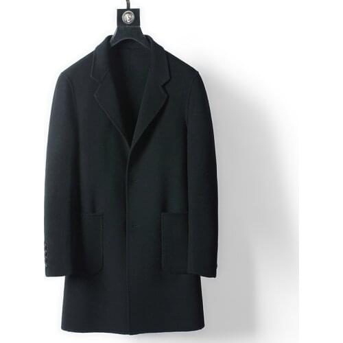 Wool Men Double-sided Korean Autumn Woolen Long Man Mens Coat and Jacket Manteau HommeMC18D339 KJ1202