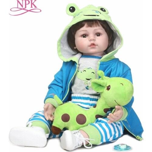 NPK 60cm Silicone Reborn Baby Doll kids Playmate Gift For Girl 24 Inch Bebe Alive Soft Toy For Bebes Reborn Brinquedo dolls