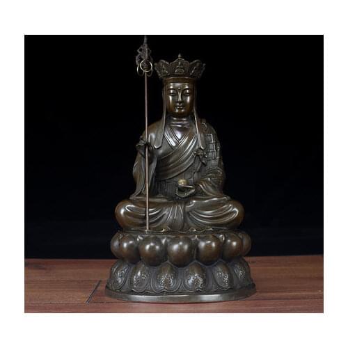 Pure copper, Tibetan king Buddha, bronze statue, Buddhist supplies, Buddha statue Pure copper casting engraving fine polishing