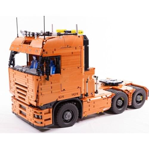Building Block Technology Tracer Truck Red Tractor Truck Trailer MOC-2475 Electric Remote Control Parts Bag Boy Toys
