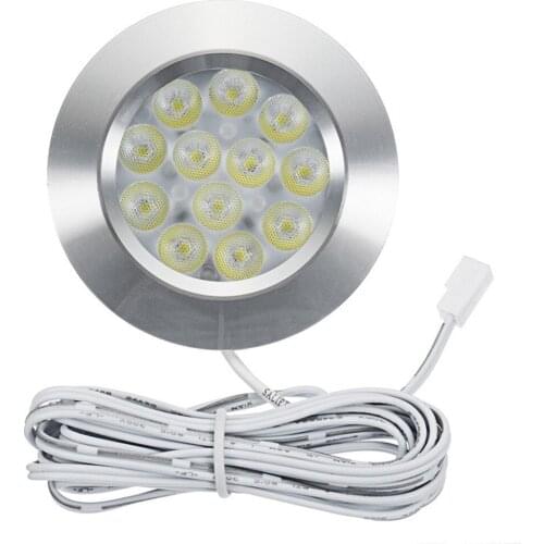 3W 12leds LED Under Cabinet Lights Closet Light 12V Surface Mounted Bookshelf Kitchen Showcase Puck Lamp Spotlights