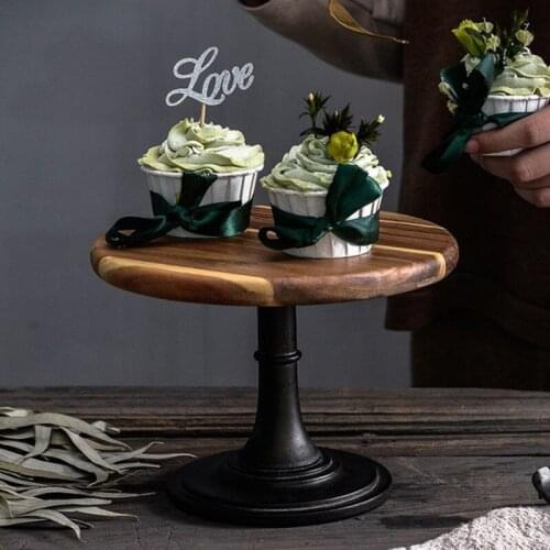 Solid Wood Cake Plate Cake Stand Dessert Dish Dessert Afternoon Tea Cake Stand Wedding Tray Display Wedding Decoration