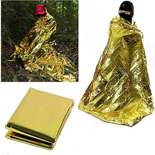 Outdoor Water Proof Emergency Survival Rescue Blanket First Aid Emergency Thermal Keep Warm Rescue Curtain Military Foil Blanket