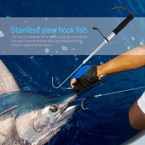 Outdoor Stainless Steel Flexible Fishing Gaff Fishing Gripper Snap Fish Hook Grip Holder Spear Hook Connector
