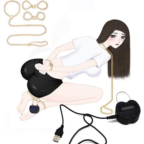 USB Rechargeable Time Lock For Metal Handcuffs Ankle Cuff Neck Collar Electronic Timer Bdsm Bondage Chastity Adult Game Sex Toys