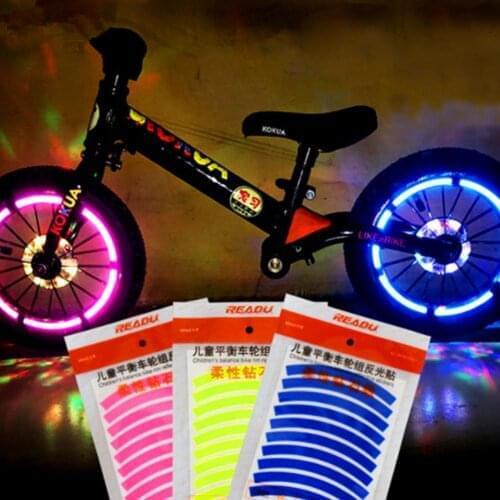 Bicycle Decoration Stickers Childrens Bike Wheel Reflector Multi-Color Bright Reflective Tape Safety Strips Decor Stickers