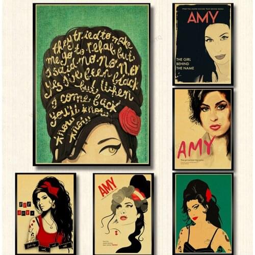 WTQ Canvas Painting Singer Amy Winehouse Music Classic One Piece Retro Poster Wall Decor Wall Art Picture Room Decor Home Decor