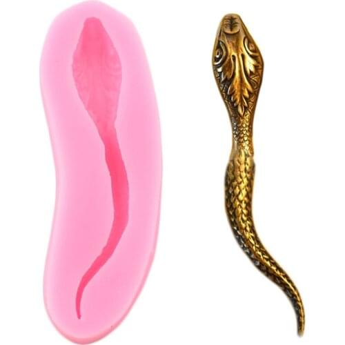 Snake Cookie Baking Silicone Mould Cupcake Topper Fondant Cake Decorating Tools DIY Baby Birthday Candy Clay Chocolate Molds