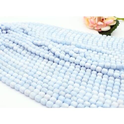 10x12mm Natural Smooth Blue Aquamarines Cylinder stone Beads For DIY necklace bracelet jewelry make 15 "free delivery