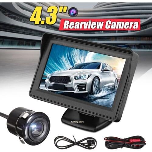 4.3" TFT Car Rear View LCD Monitor +18.5mm HD Night Vision Reverse Camera System parking assistance set 520 TV lines