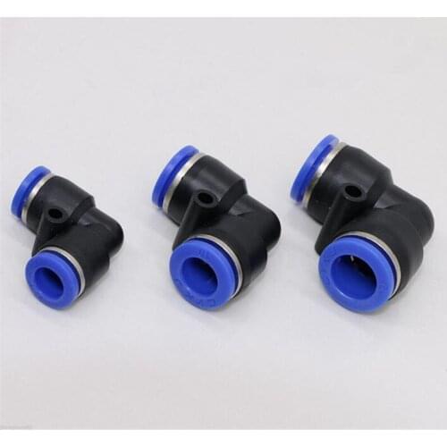 50pcs Tube O/D 4mm-16mm Plastic Elbow 90 Degree Push In Fittings Pneumatic Connectors For Air Tube Water Hose