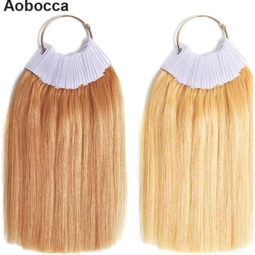 Aobocca 30 Pcs Hair Color Rings Human Hair Charts Swatches Testing Color Samples For Salon Hairdresser Dyeing Practice