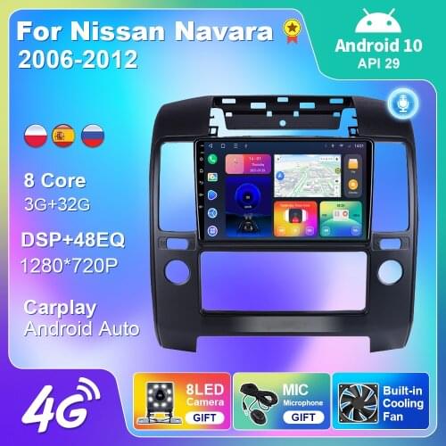 For Nissan Navara 2006-2012 Android Auto Car Radio Stereo Multimedia Video Player Navigation GPS Autoradio Audio for Cars 2din