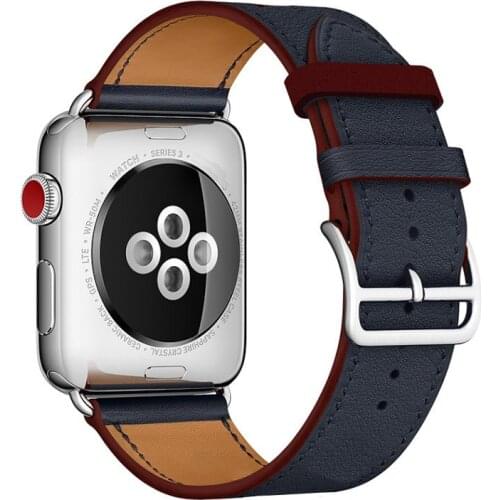 Learther Strap For Apple Watch 4 Office Band Genuine Leather Single Tour Bracelet For Apple Watch 1 2 3 herm Watchbands 38-42mm