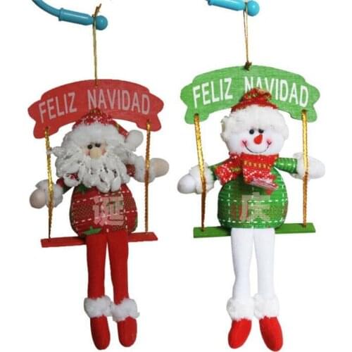 Kids Christmas Toy Retractable Christmas Santa/Snowman/Reindeer Doll Christmas Decoration Xmas Tree Hang Ornament Gifts 4 Style