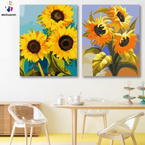 DIY colorings pictures by numbers with colors Fresh sunflower illustration picture drawing painting by numbers framed Home
