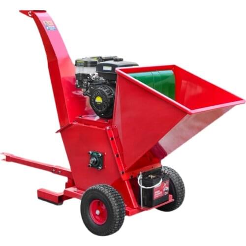 Gasoline-powered wood chipper, manual wood chipper