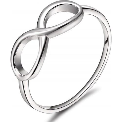 EAMTI 925 Sterling Silver Infinity Ring Eternity Ring Charms Girl Friend Gift Endless Love Symbol Fashion Rings For Women
