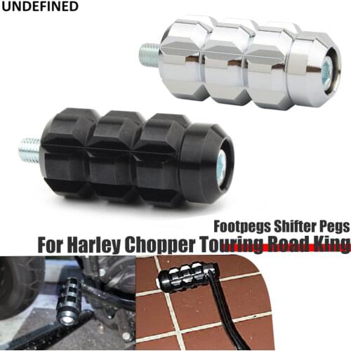Motorcycle Footpegs Shifter Pegs CNC Aluminum Black For Harley Chopper Touring Road King Street Glide Softail Dyna Universal