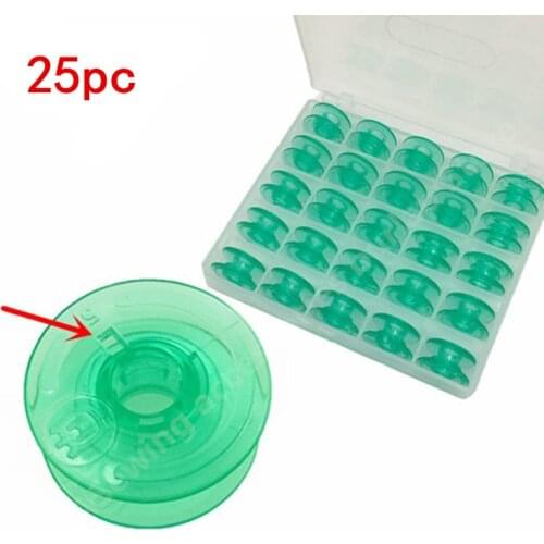 Box Of 25pcs Green Bobbins #4125615-45 #4123078-G For Viking Husqvarna Designer Platinum Lily Series 5BB5160