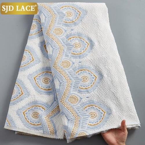 SJD LACE African Lace Fabric Sew Big Occasion New Brocade Tisse Jacquard Fabric Embroidery French Lace Fabric For Wedding A2387