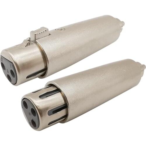 1Pcs Metal Silver RCA Male Plug to 3 Pin XLR Female Socket Audio Speaker Adapter Microphone Mic Connector