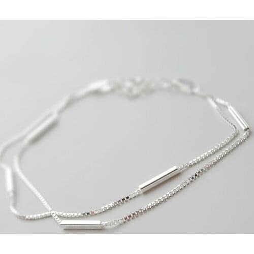 Fashion Silver Color Layered Chains Bracelets For Women New Designer Charms Bracelets Bijoux Wholesale
