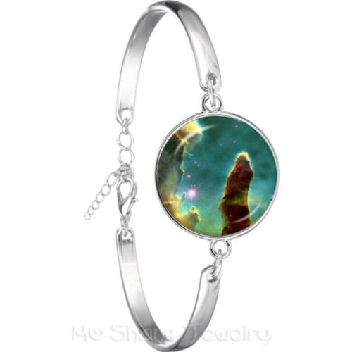 2018 New Classic Galaxy Bracelet Men Women Universe Outer Space Nebula Charms Silver Plated Bangle Best Gift