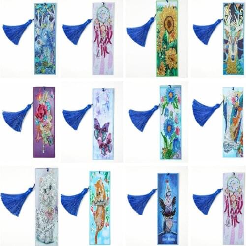 New DIY Special Shaped Diamond Painting Bookmarks diamond Embroidery Cross Stitch Tassel Bookmarks Books Gift Diamond Mosaic