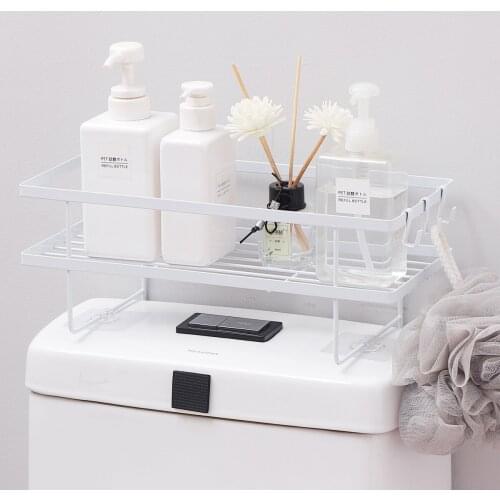 Bathroom Organizer Over the Toilet Storage Rack Adhesive Suction Cup Punch-free Toilet Accessories Storage Shelf