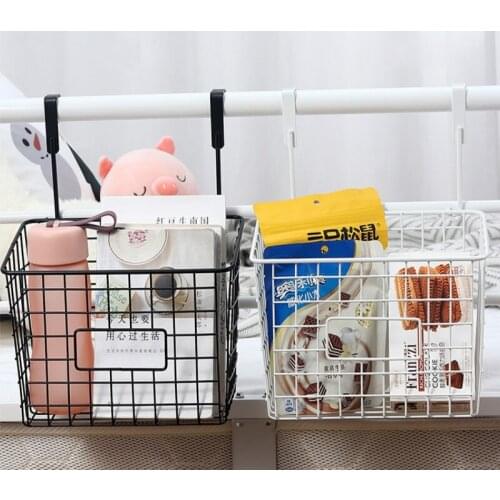 Wrought Iron Hanging Basket Free Punching Bathroom Rack Kitchen Cabinet Door Rack Storage Basket Wall Hanging Cabinet Dropship