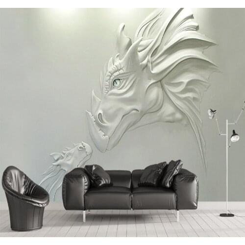 Custom Hot 3D Photo Wallpaper Wall Art Wallpaper Art Dragons Wall Stickers Christmas Gift Waterproof Wallpaper Home Decor