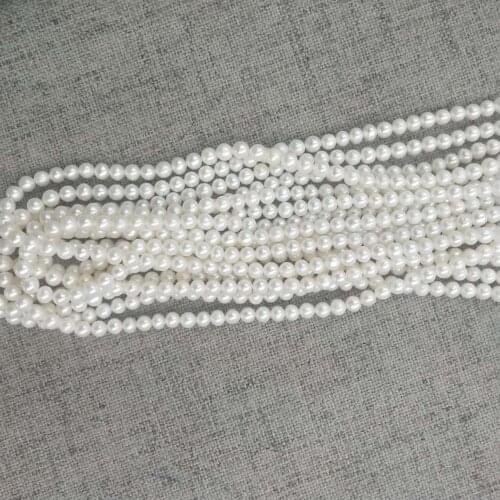 Drop free shipping 5-5.5 mm nature FRESHWATER round PEARL BEADS,100% NATURE freshwater pearl -AA+ quality