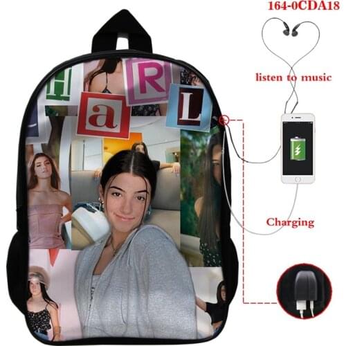Charli Damelio Backpack Teens School Backpack boys girls School Bags teens Laptop Bagpack Travel bag Rucksack College Book Bag