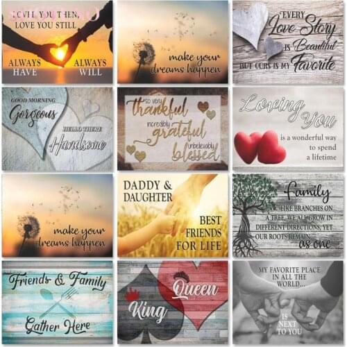 SDOYUNO 40x50cm Frame Painting By Numbers Hand in Text Landscape Picture HandPainted On Canvas Unique Home Decor Crafts