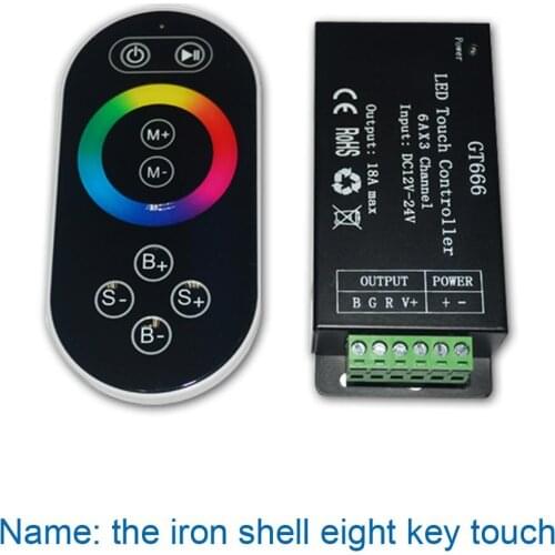 [Seven Neon]Free shipping 20sets 8keys 7colors 6A*3channels 12V 216W RGB LED Strip/lamp RF touch remote controller