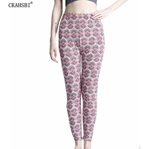 CKAHSBI Printed Yoga Pants High Waist Sport Trousers Women Gym Tights Fitness Clothes Sportswear Workout Stretchy Running