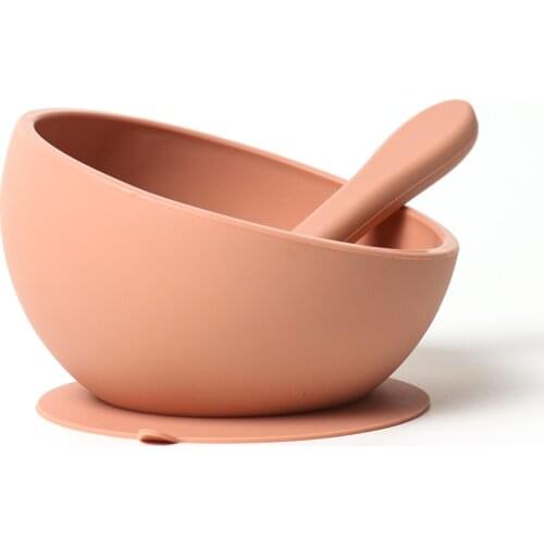 Foldable Kids Plate Suction Eco-Friendly Silicone Baby Bowl With Baby Spoon
