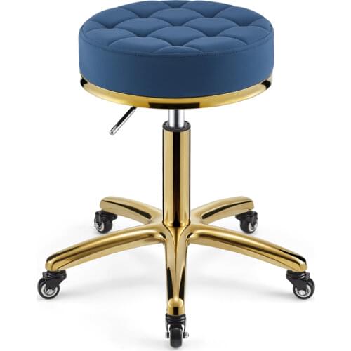 Beauty Stool Barber Shop Chair Rotating Lifting Round Golden Stool Stainless Chair Hair Cutting Stool Hair Salon Equipment