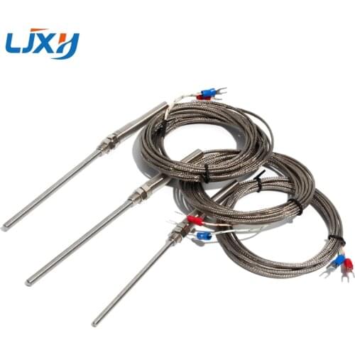 LJXH Type K Thermocouple for Industrial Temperature Controller 5x100mm Probe 1m/2m/3m/4m/5m Wire Length