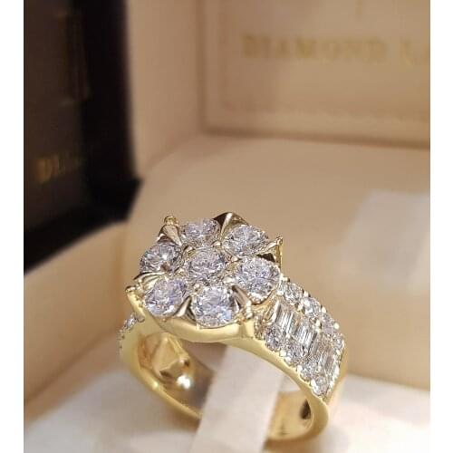 Gorgeous Elegance Inlay CZ Crystal Ring Fashion Gold Colors Filled Ring Vintage Wedding Engagement Ring For Women Gift Wholesale