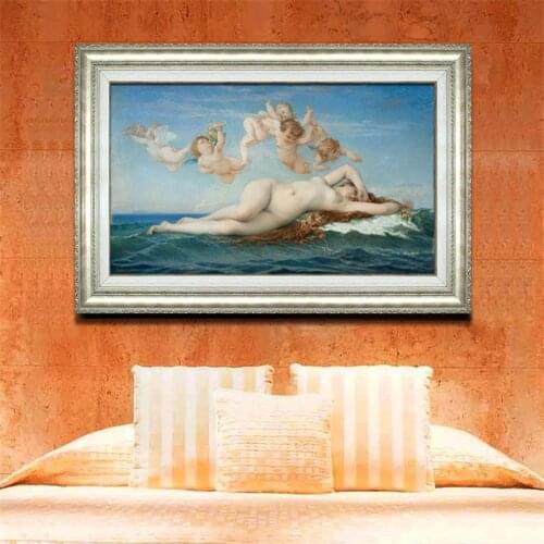 YongHe Home Decorative Oil Painting Romanticism birth of Venus Customizable Spray Painting Frameless ink Poster For Bed Room
