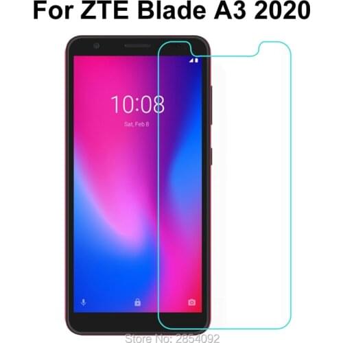 2PCS Safety Tempered Glass For ZTE Blade A3 2020 Glass 9H 2.5D Protective Film Front Shield Clear Screen Protector Phone Cover