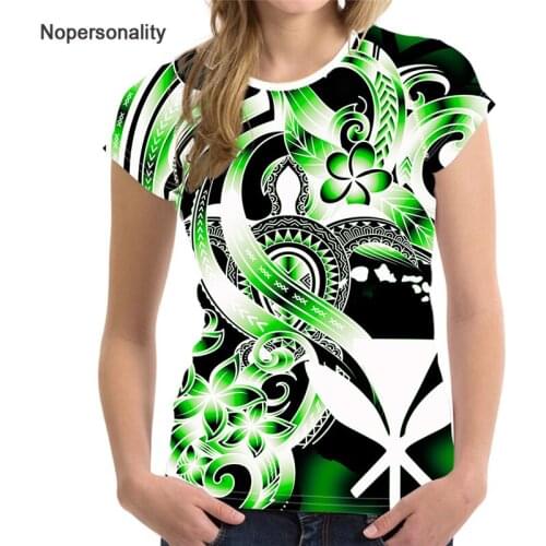 Nopersonality Poly Hawaii Plumeria Women T-Shirt Summer Slim Tee Tops Ladies Bodybuilding Elastic Tshirt Female Casual Clothes