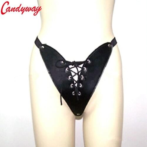 Womens Leather Sexy Panties Good Quality Rivet Adjusted Brandage Sexy Female BDSM Underwear for More Adult Fun