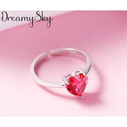 Bijoux Punk Personality Silver Color Red CZ Rings For Women Wedding Bohemian Jewelry Vintage Finger Rings Anillos